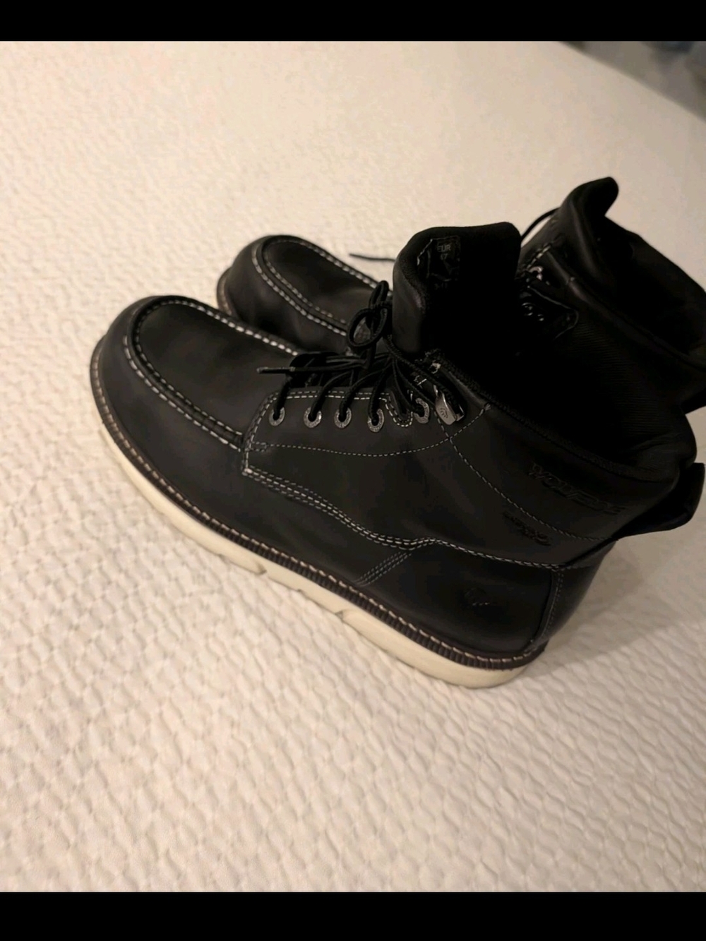 Wolverine I-90 Wedge WP CM DuraShocks Black Leather 6" Work Boot in size 14